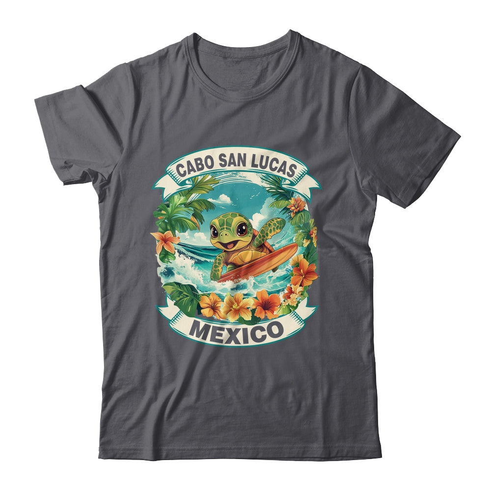 Cabo San Lucas Mexico Cute Sea Turtle Surfing Summer Vacation Shirt & Tank Top | teecentury