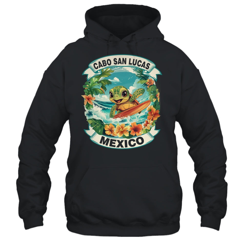 Cabo San Lucas Mexico Cute Sea Turtle Surfing Summer Vacation Shirt & Tank Top | teecentury