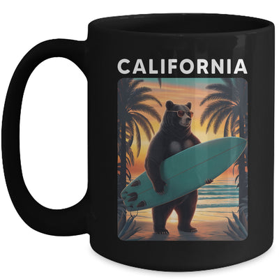 California Cool Republic Bear Surfing Beach California Retro Mug | teecentury