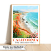 California Travel Print Poster Golden State Pacific Coast Souvenir Wall Art Landscape Painting Picture For Home Room Living Room Office Bedroom Decor Unframed | teecentury