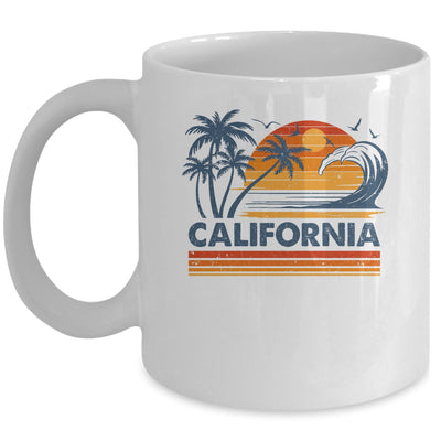 California Vacation Sunset Cute 70s Vintage Retro Beach Mug | teecentury