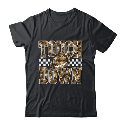 Camo Checkered Football Touchdown Game Day Fall Season Mom Shirt & Sweatshirt | teecentury