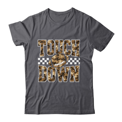 Camo Checkered Football Touchdown Game Day Fall Season Mom Shirt & Sweatshirt | teecentury