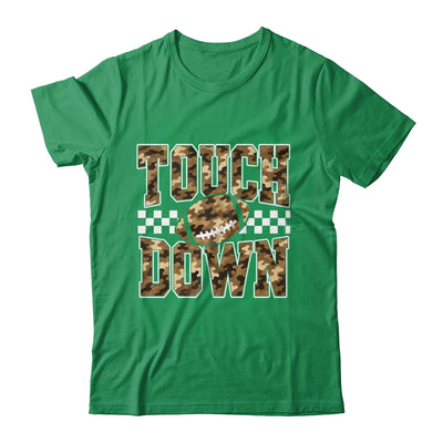 Camo Checkered Football Touchdown Game Day Fall Season Mom Shirt & Sweatshirt | teecentury