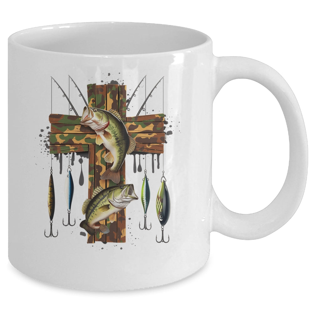 Camo Cross Fishing Christian Fishers Of Men Bible Faith Fish Mug | teecentury