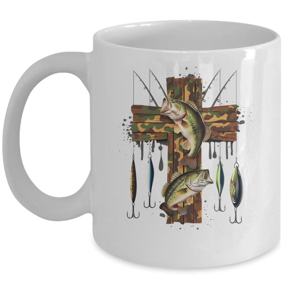 Camo Cross Fishing Christian Fishers Of Men Bible Faith Fish Mug | teecentury