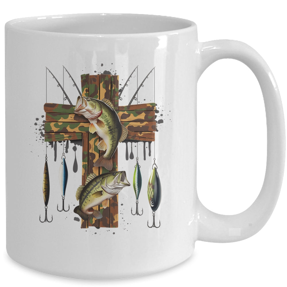 Camo Cross Fishing Christian Fishers Of Men Bible Faith Fish Mug | teecentury