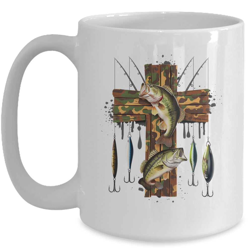 Camo Cross Fishing Christian Fishers Of Men Bible Faith Fish Mug | teecentury