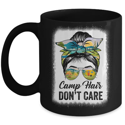 Camp Hair Don't Care Camper Camping Messy Bun Hair Womens Mug | teecentury