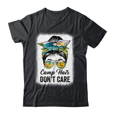 Camp Hair Don't Care Womens Camper Camping Messy Bun Hair Shirt & Tank Top | teecentury