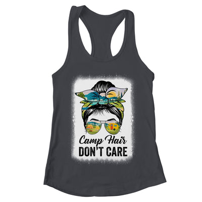 Camp Hair Don't Care Womens Camper Camping Messy Bun Hair Shirt & Tank Top | teecentury