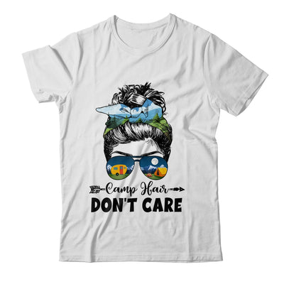Camp Hair Dont Care Womens Camper Camping Messy Bun Hair Shirt & Tank Top | teecentury