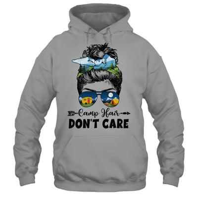 Camp Hair Dont Care Womens Camper Camping Messy Bun Hair Shirt & Tank Top | teecentury