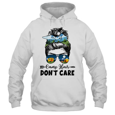 Camp Hair Dont Care Womens Camper Camping Messy Bun Hair Shirt & Tank Top | teecentury