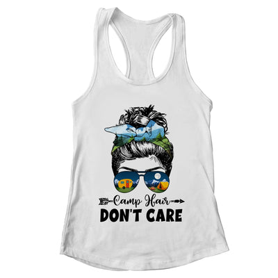Camp Hair Dont Care Womens Camper Camping Messy Bun Hair Shirt & Tank Top | teecentury