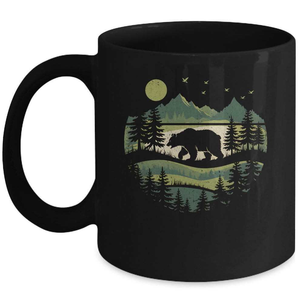 Camping Forest Hiking Nature Vintage Retro Wildlife Outdoor Mug | teecentury