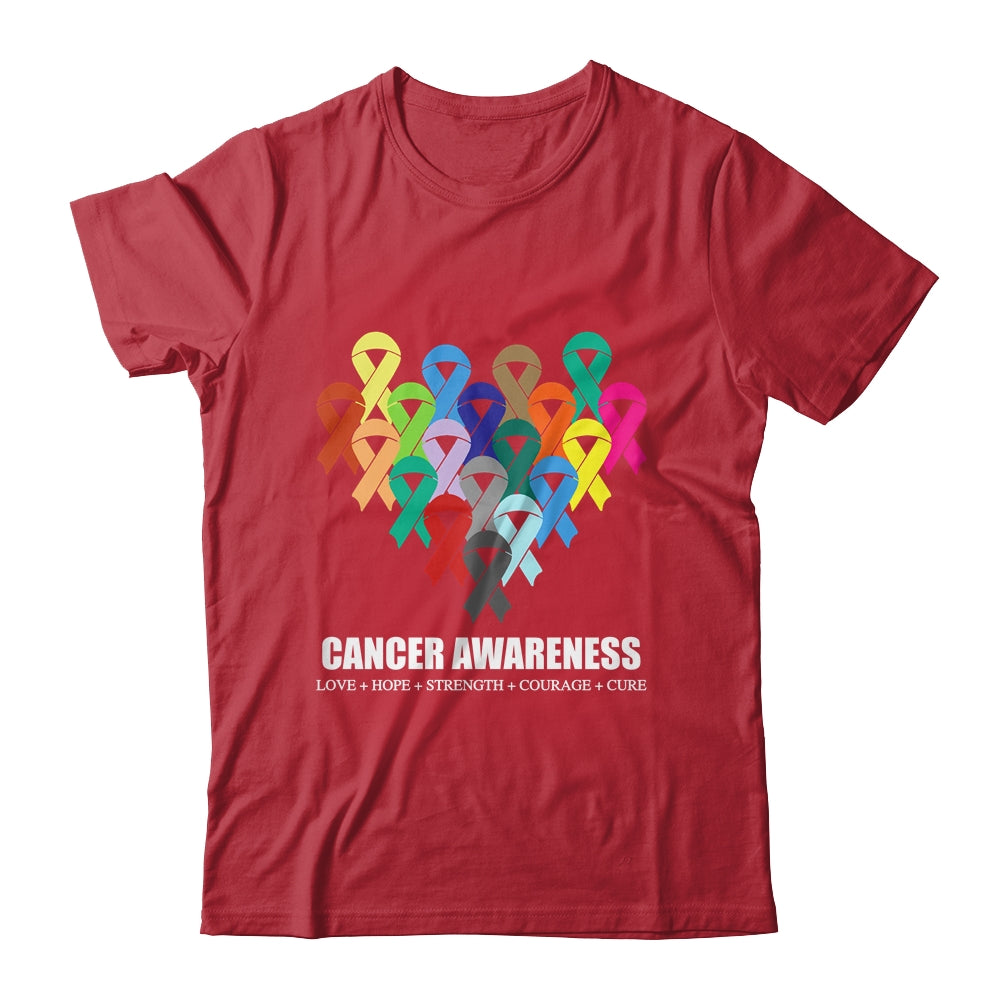 Cancer Awareness Live Fight Cancer Ribbon Hope Cure Strength Shirt & Tank Top | teecentury