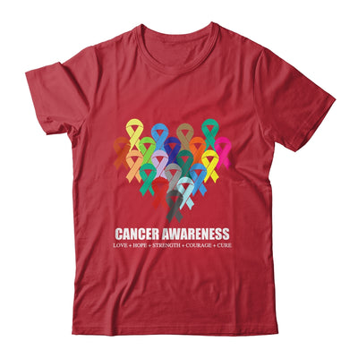 Cancer Awareness Live Fight Cancer Ribbon Hope Cure Strength Shirt & Tank Top | teecentury