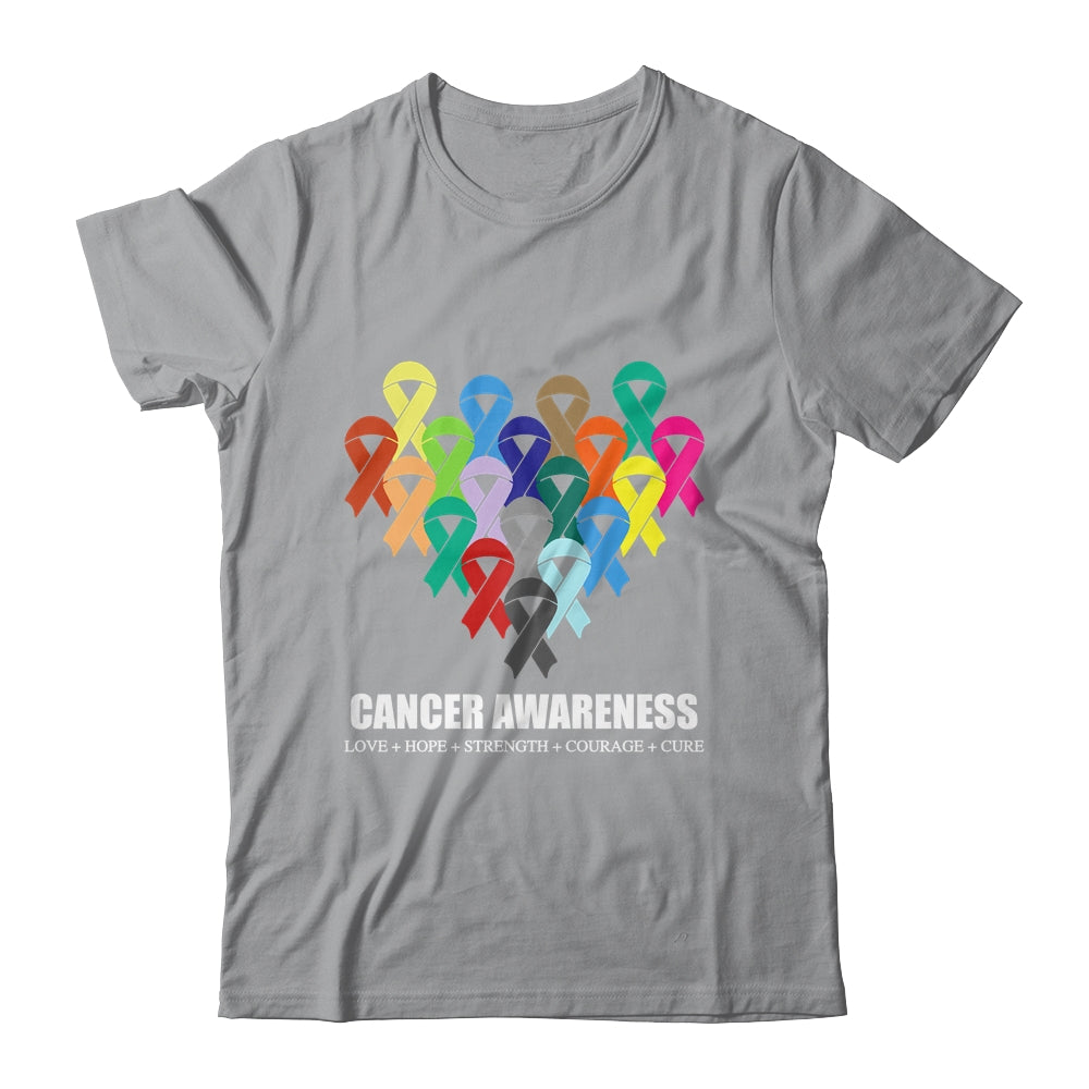Cancer Awareness Live Fight Cancer Ribbon Hope Cure Strength Shirt & Tank Top | teecentury