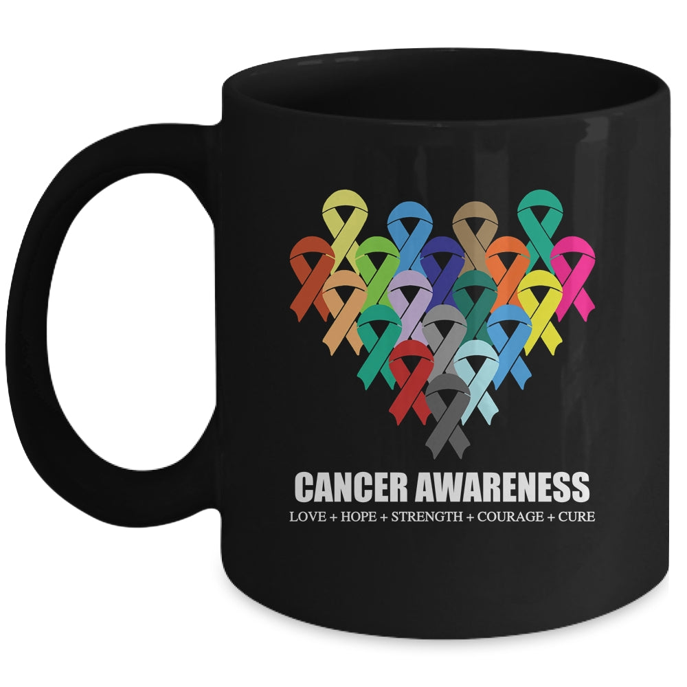Cancer Awareness Live Fight Cancer Ribbon Hope Cure Strength Mug | teecentury