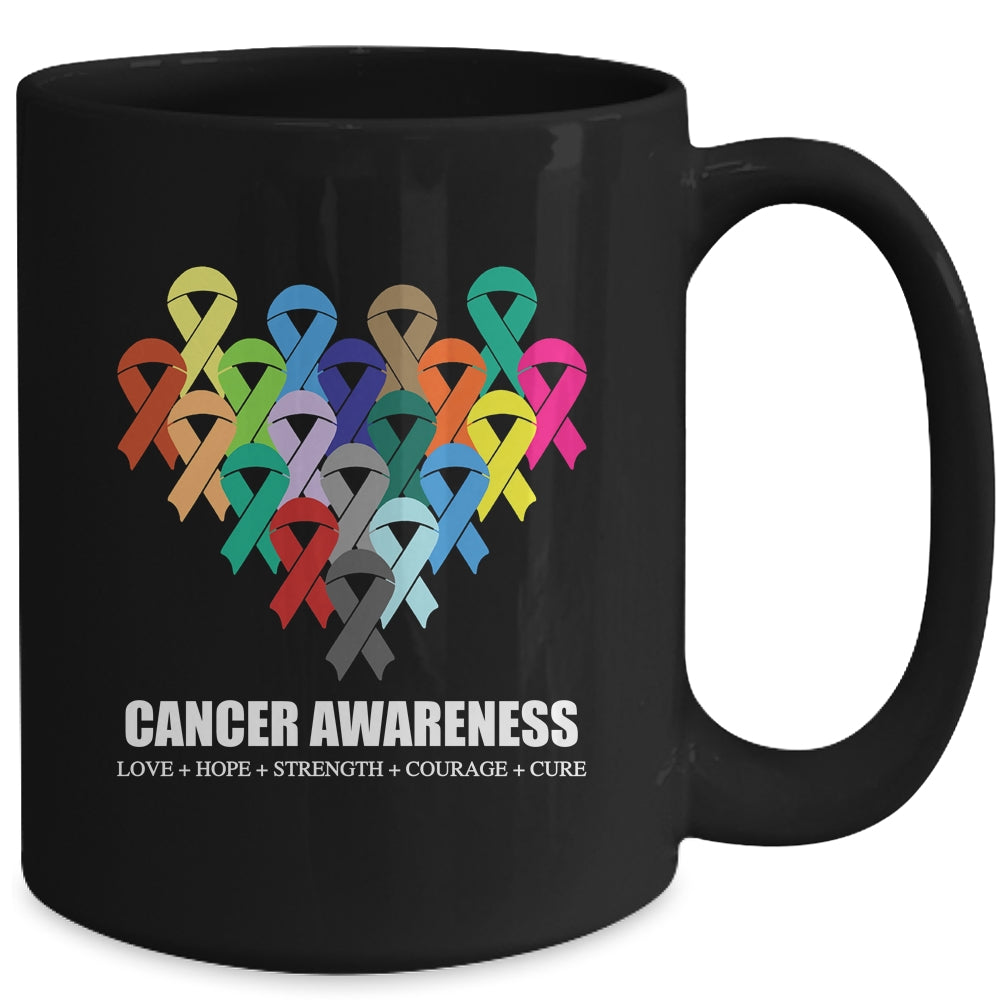 Cancer Awareness Live Fight Cancer Ribbon Hope Cure Strength Mug | teecentury