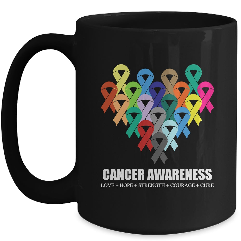 Cancer Awareness Live Fight Cancer Ribbon Hope Cure Strength Mug | teecentury