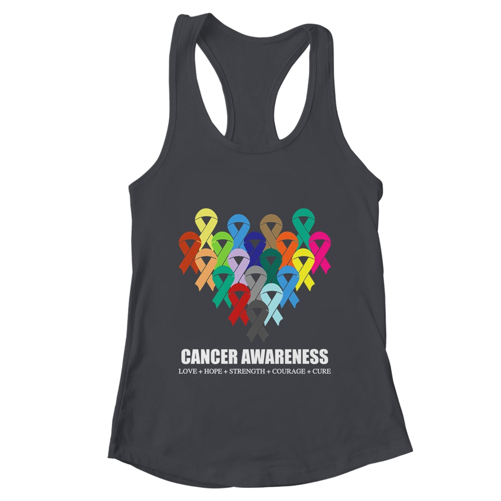 Cancer Awareness Live Fight Cancer Ribbon Hope Cure Strength Shirt & Tank Top | teecentury