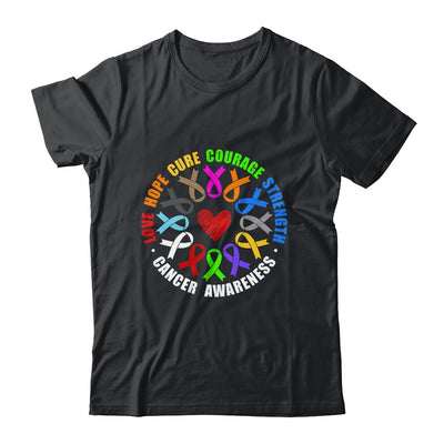 Cancer Awareness Live Hope Cure Strength Fight Cancer Ribbon Shirt & Tank Top | teecentury