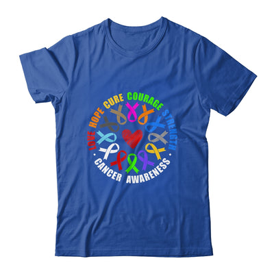 Cancer Awareness Live Hope Cure Strength Fight Cancer Ribbon Shirt & Tank Top | teecentury
