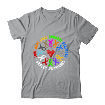 Cancer Awareness Live Hope Cure Strength Fight Cancer Ribbon Shirt & Tank Top | teecentury