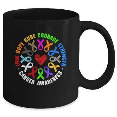 Cancer Awareness Live Hope Cure Strength Fight Cancer Ribbon Mug | teecentury