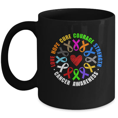Cancer Awareness Live Hope Cure Strength Fight Cancer Ribbon Mug | teecentury