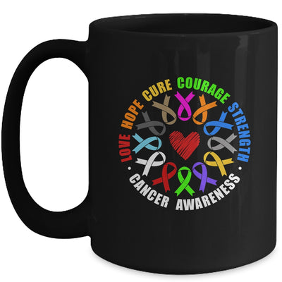 Cancer Awareness Live Hope Cure Strength Fight Cancer Ribbon Mug | teecentury