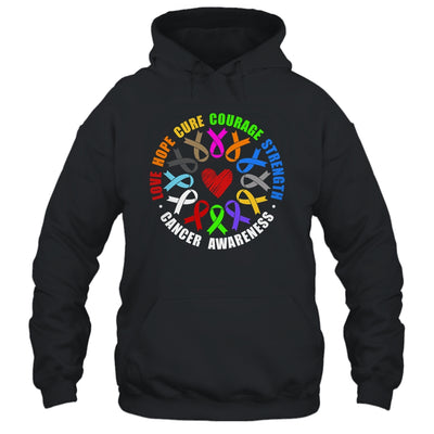 Cancer Awareness Live Hope Cure Strength Fight Cancer Ribbon Shirt & Tank Top | teecentury