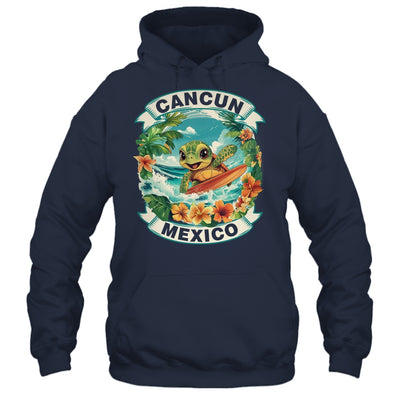 Cancun Mexico Cute Sea Turtle Surfing Summer Vacation Shirt & Tank Top | teecentury
