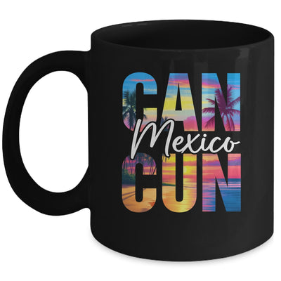 Cancun Mexico Palm Tree Sunset Beach Summer Vacation Trip Mug | teecentury