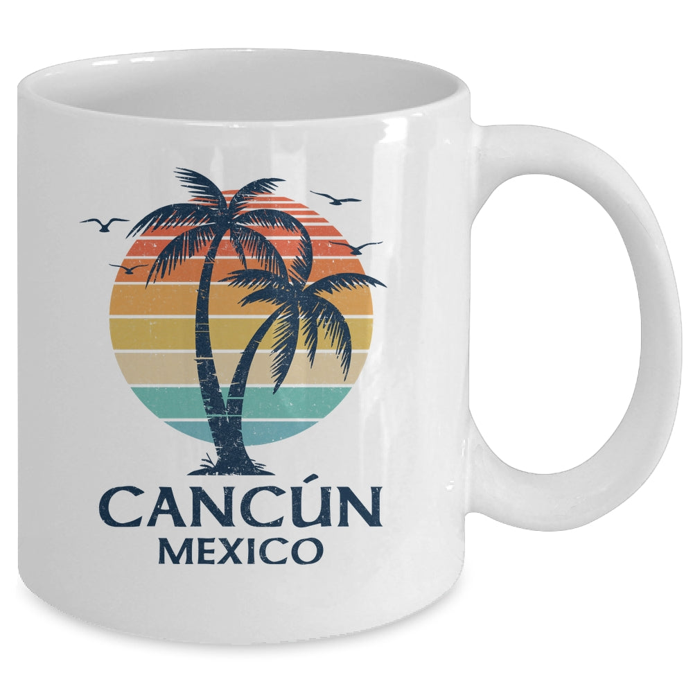 Cancun Mexico Souvenir Beach Sunset Vintage Women Men Mug | teecentury