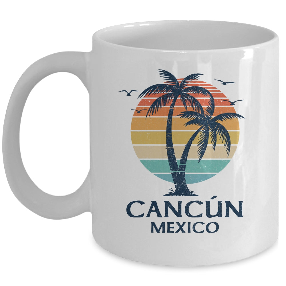 Cancun Mexico Souvenir Beach Sunset Vintage Women Men Mug | teecentury