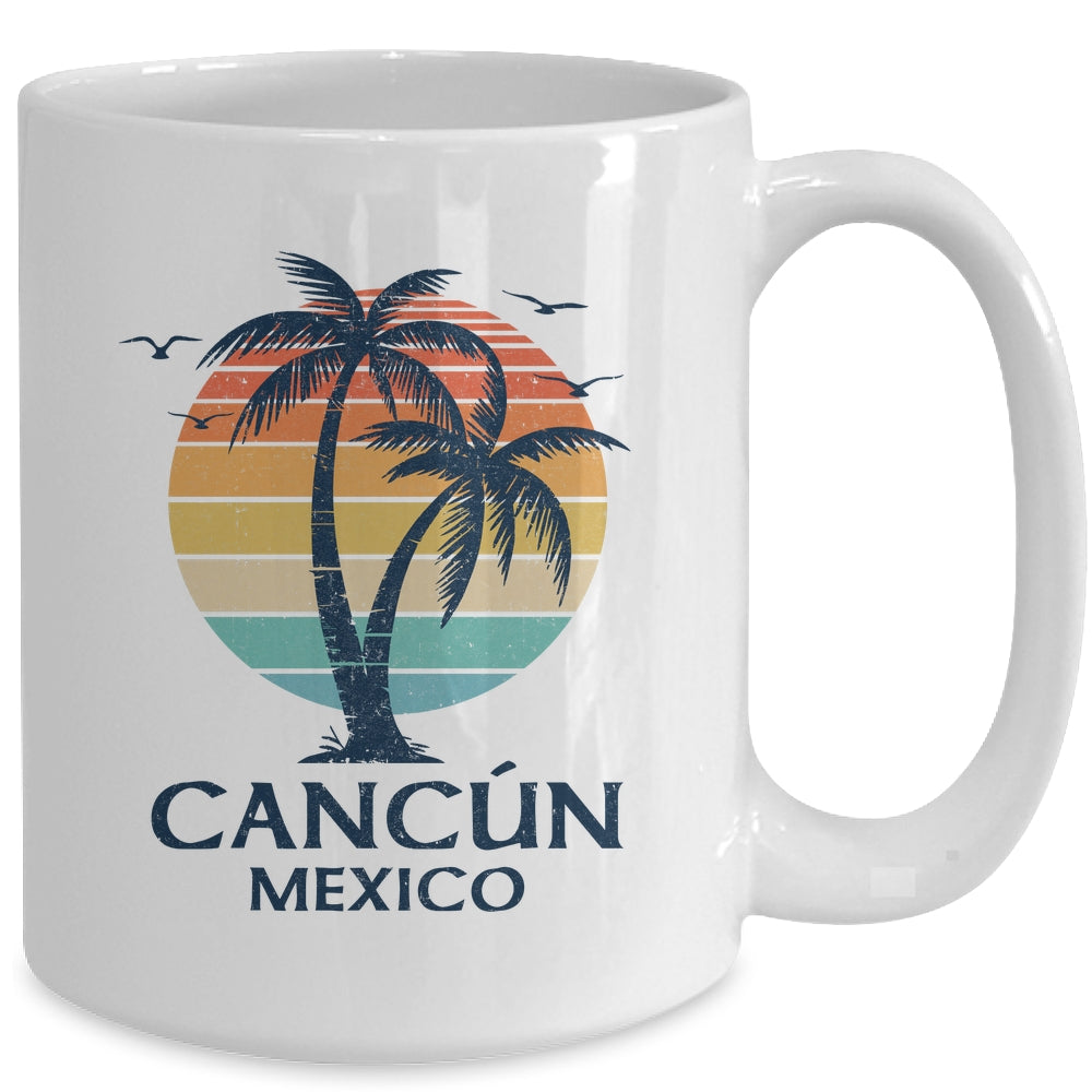 Cancun Mexico Souvenir Beach Sunset Vintage Women Men Mug | teecentury