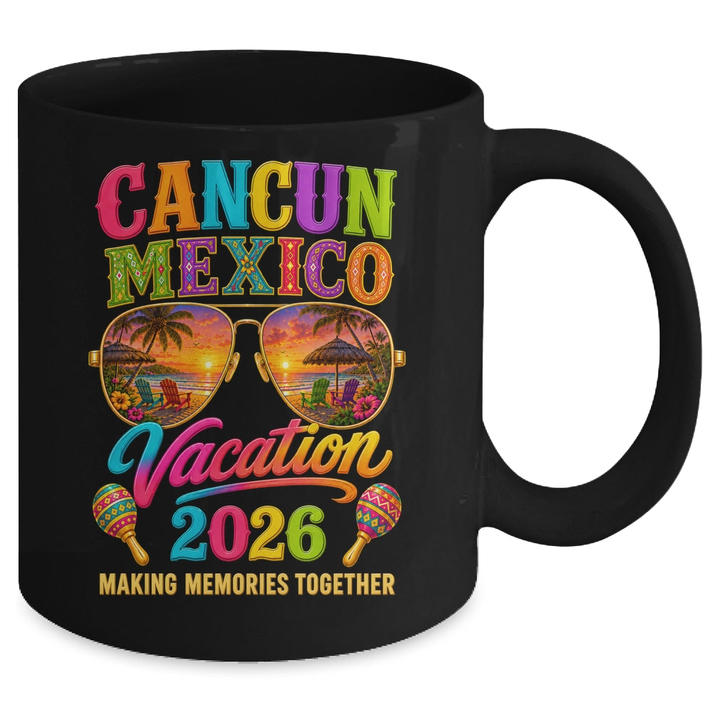 Cancun Mexico Vacation Beach 2026 Trip Group Squad Retro Mug | teecentury