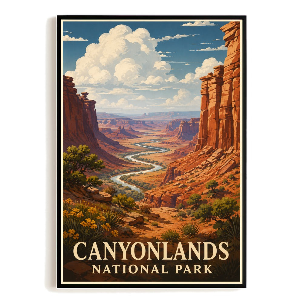 Canyonlands National Park Utah Travel Poster Vintage American Utah Souvenir Landscape Wall Art Decor For Home Living Room Office Print Adventure Nature Gift Unframed | teecentury