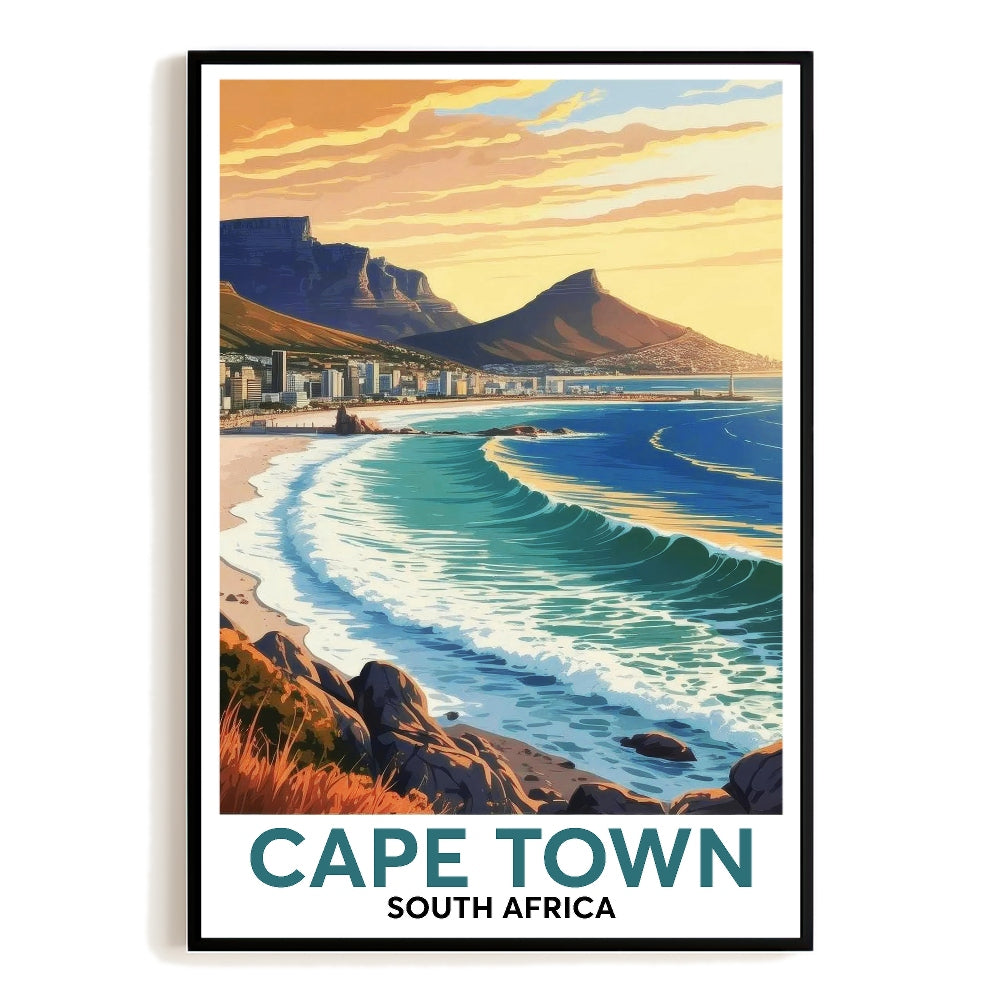 Cape Town South Africa Vintage Travel Poster Nature City Wall Art Landscape Picture Prints Suitable For Home Room Living Room Office Bedroom Aesthetic Decor Unframed | teecentury