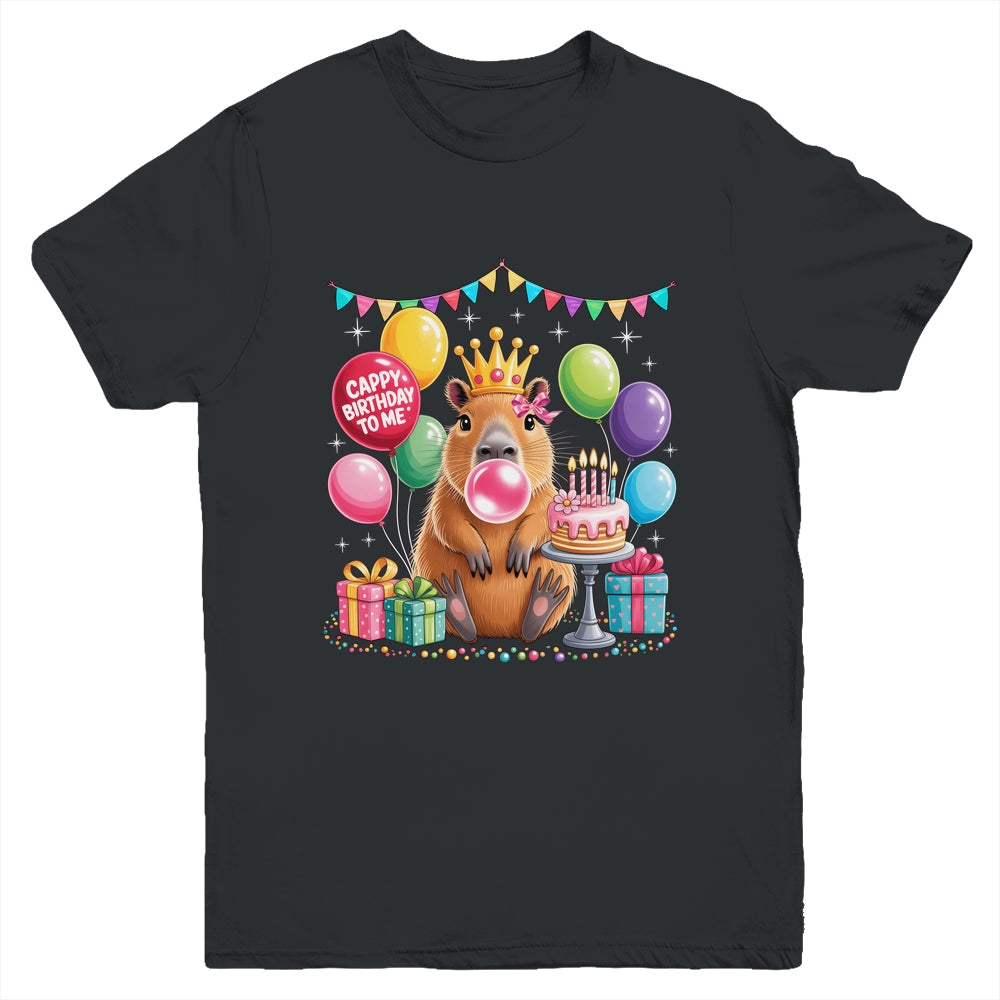Cappy Birthday To Me Cute Capybara Birthday Girls Kids Youth Shirt | teecentury