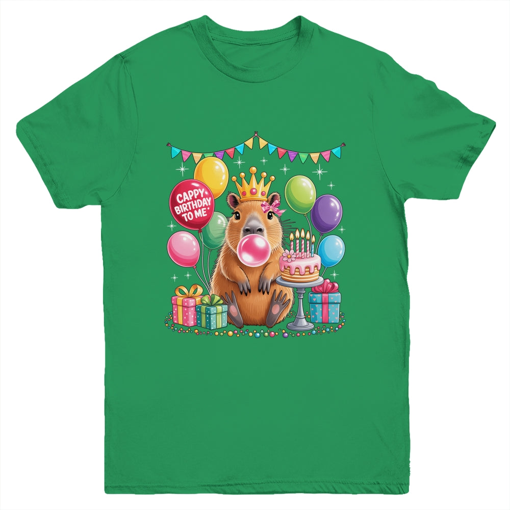 Cappy Birthday To Me Cute Capybara Birthday Girls Kids Youth Shirt | teecentury