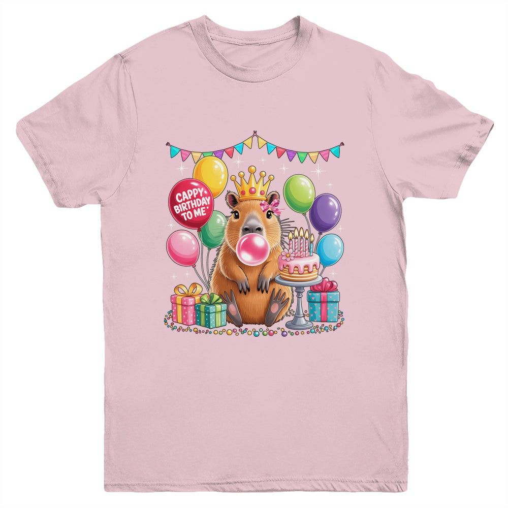 Cappy Birthday To Me Cute Capybara Birthday Girls Kids Youth Shirt | teecentury