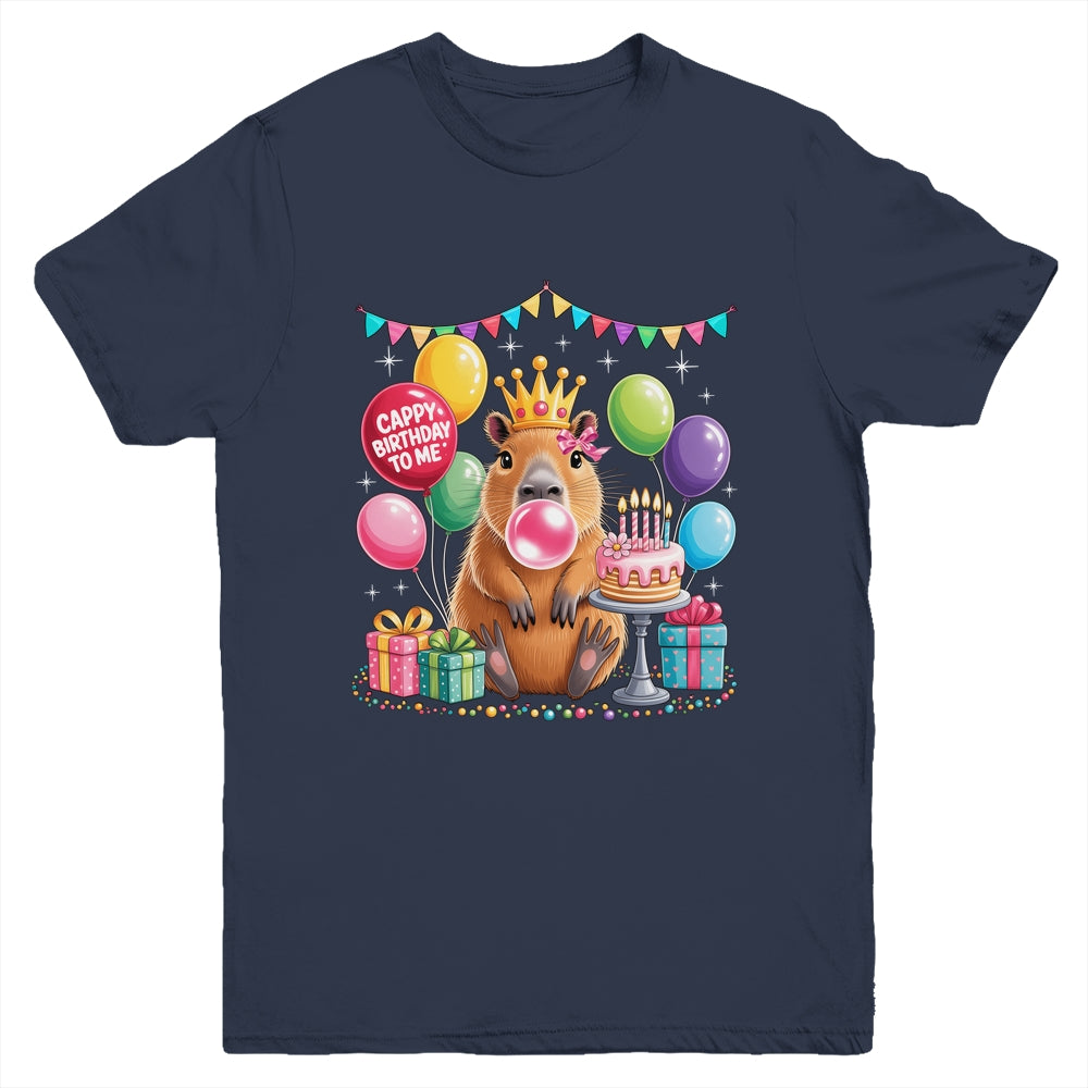 Cappy Birthday To Me Cute Capybara Birthday Girls Kids Youth Shirt | teecentury