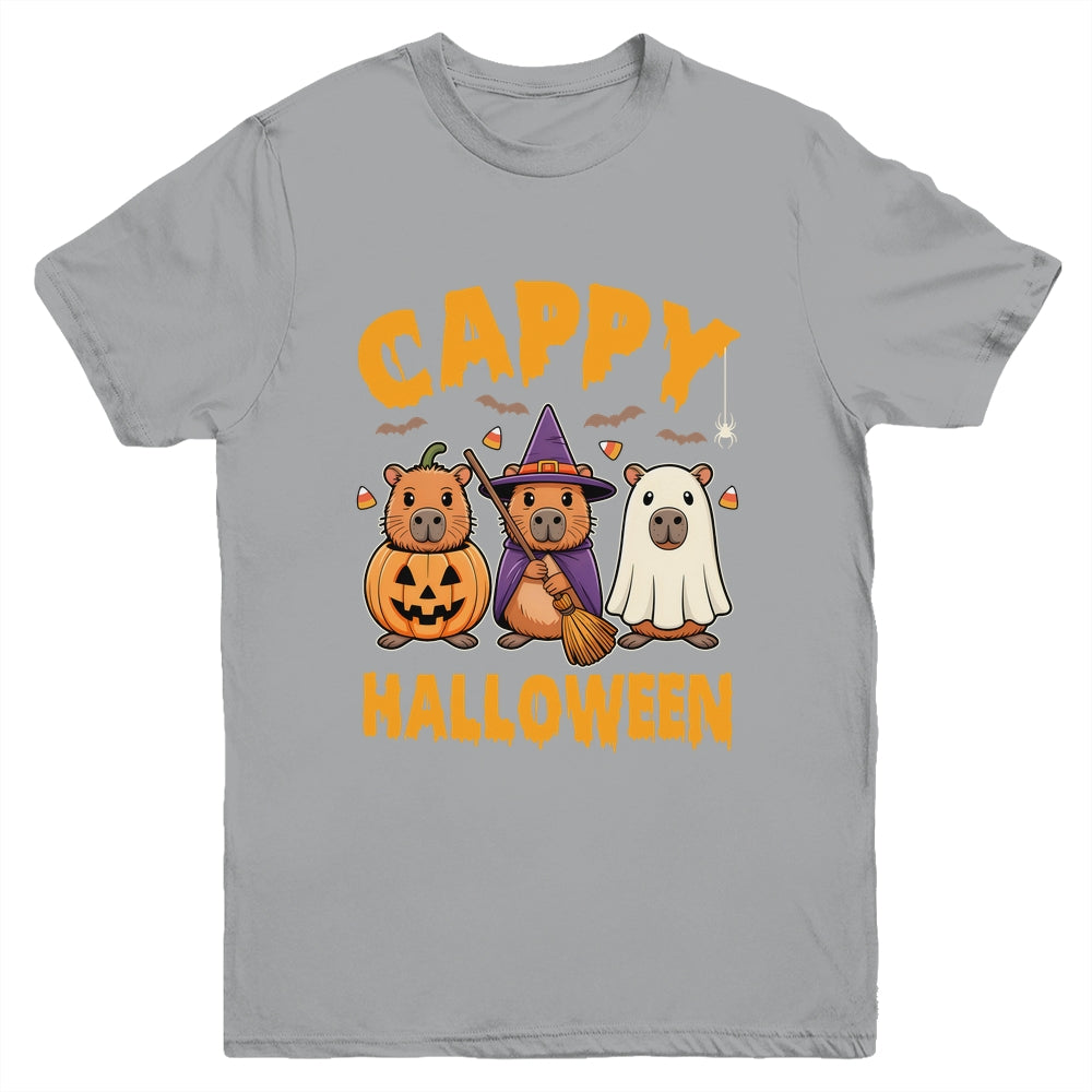Cappy Halloween Funny Capybara Ghost Witch Pumpkin Spooky Youth Shirt | teecentury