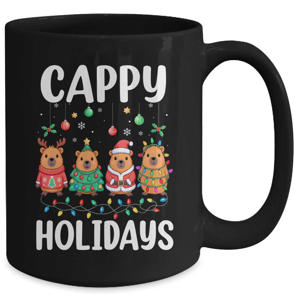 Cappy Holidays Capybara Christmas Boy Girl Rodent Animal Mug | teecentury