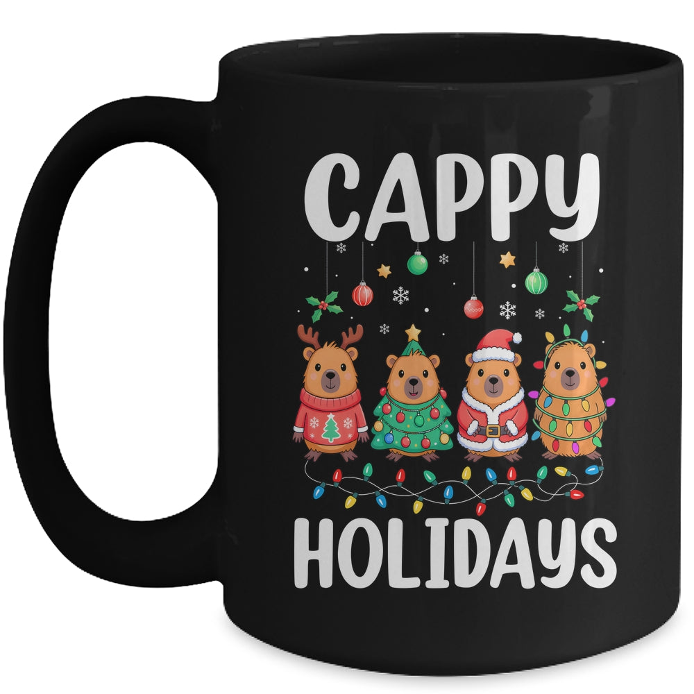 Cappy Holidays Capybara Christmas Boy Girl Rodent Animal Mug | teecentury
