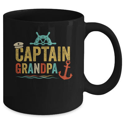 Captain Grandpa Pontoon Lake Sailor Fishing Boating For Men Mug | teecentury